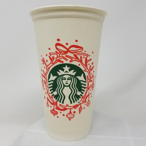 Starbucks NEW Set2  Reusable Wreath Mugs - Picture 6 of 10